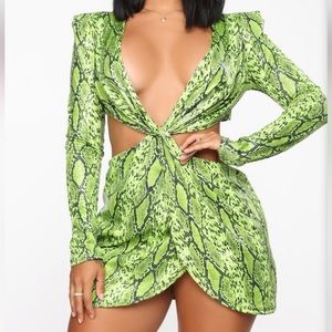 Snake print mini dress